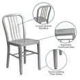 thumbnail image 5 of Flash Furniture Gael Commercial Grade Silver Metal Indoor-Outdoor Chair, 5 of 12