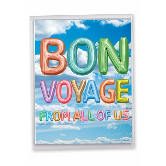 1 Big Bon Voyage Goodbye Card with Envelope (8.5 x 11 Inch) - Inflated Messages Bon Voyage Bon Voyage J5651QBVG-US