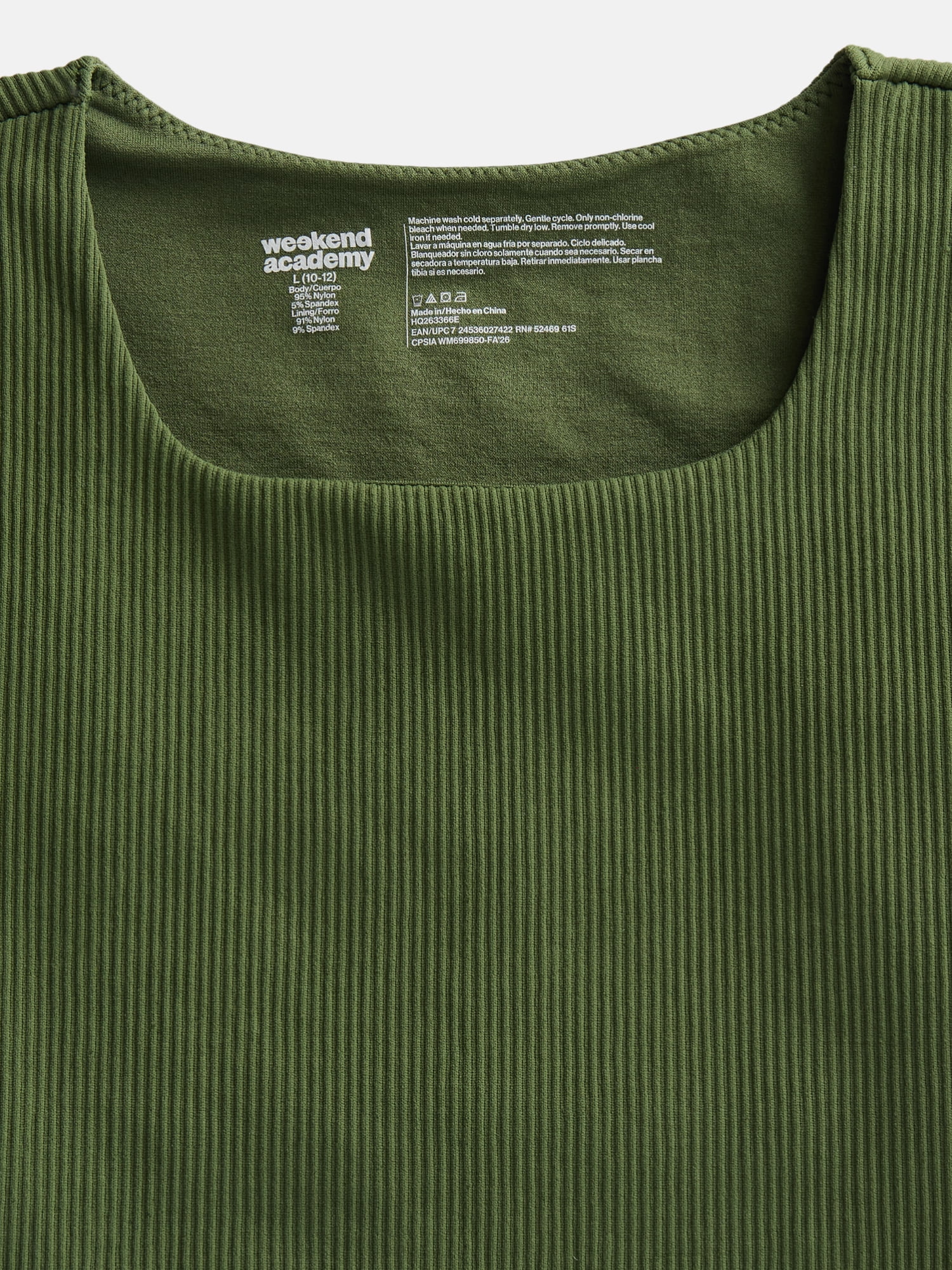 Weekend Academy Girls Seamless Rib Knit Top with Short Sleeves, Sizes 4-18