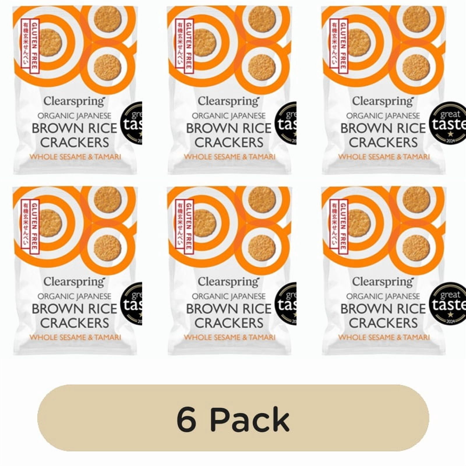Clearspring Organic Whole Sesame Brown Rice Crackers 40g, British Import (Pack of 6)