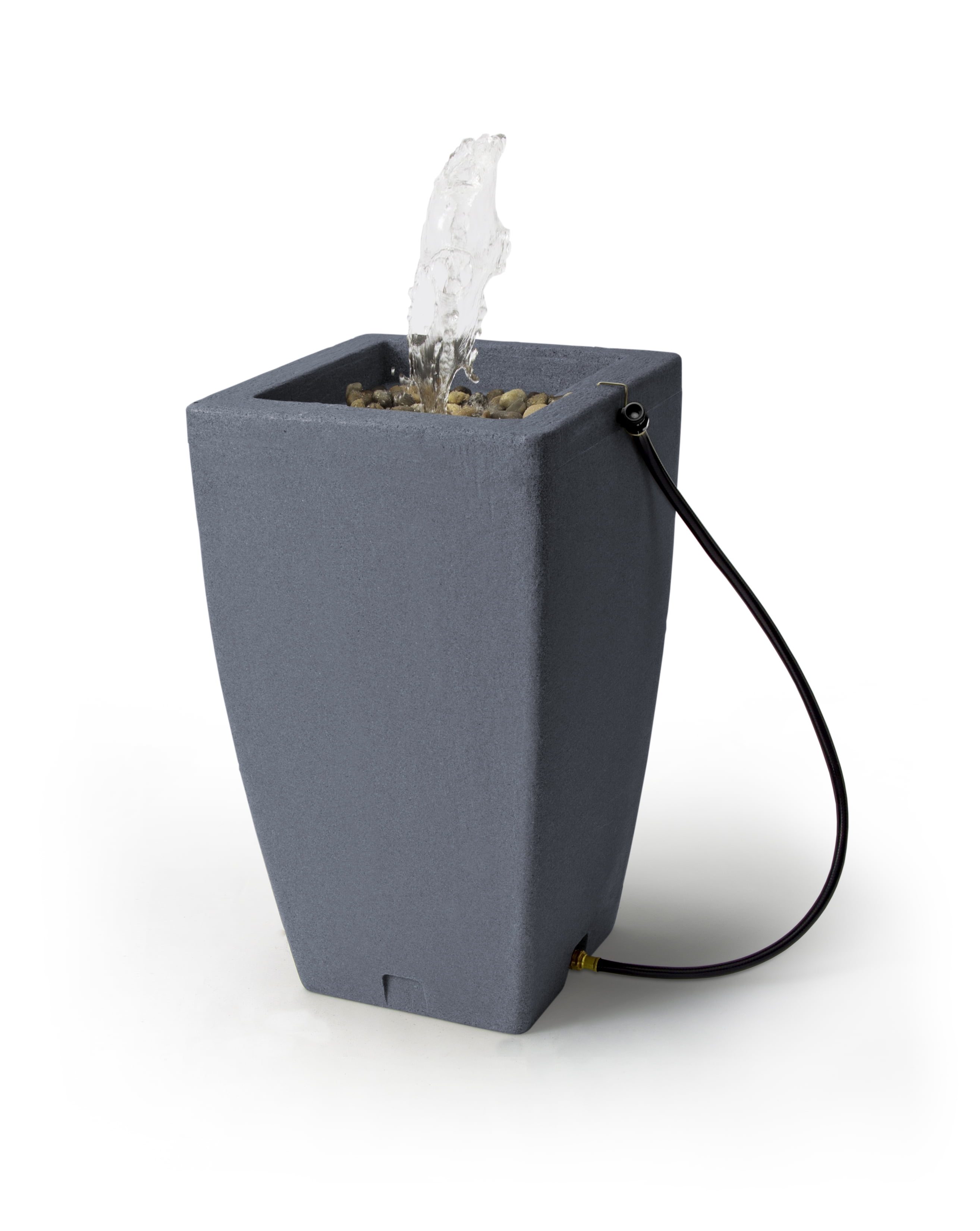 Algreen Madison 49 Gallon Rain Barrel Fountain, Charcoal