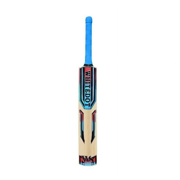 Whitedot Kashmir Willow Leather Cricket Bat , With Paded Bat Cover , Full Size , Short Handle | Made From Durable And High- Performance Kashmir Willow Wood , Beige