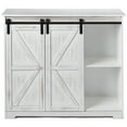 thumbnail image 3 of Distressed Sideboard Buffet Cabinet with Sliding Rail Barn Doors, 3 of 8