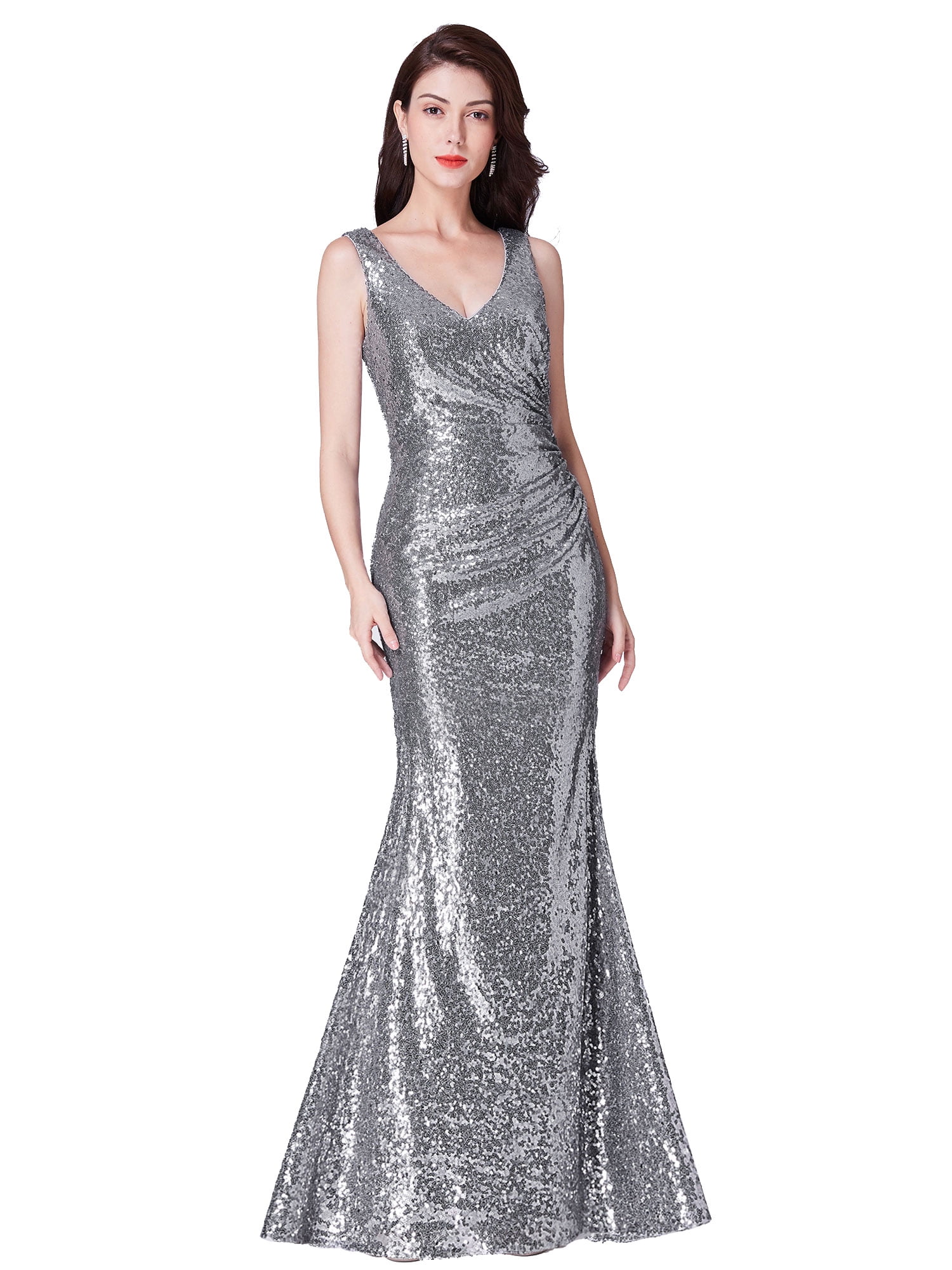 Ever-pretty US Formal Black Evening Dresses Sequins Mermaid Cocktail Party Dress