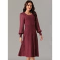 thumbnail image 2 of DARING DIVA Sweater Dress Ribbed Knit Midi Pleated Outfit S Wine Red, 2 of 6