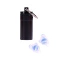 thumbnail image 2 of EeaseMX Tapones para los oídos con filtro de silicona azul para músicos, con cancelación de ruido, reutilizables, para dormir y botella negra., 2 of 7