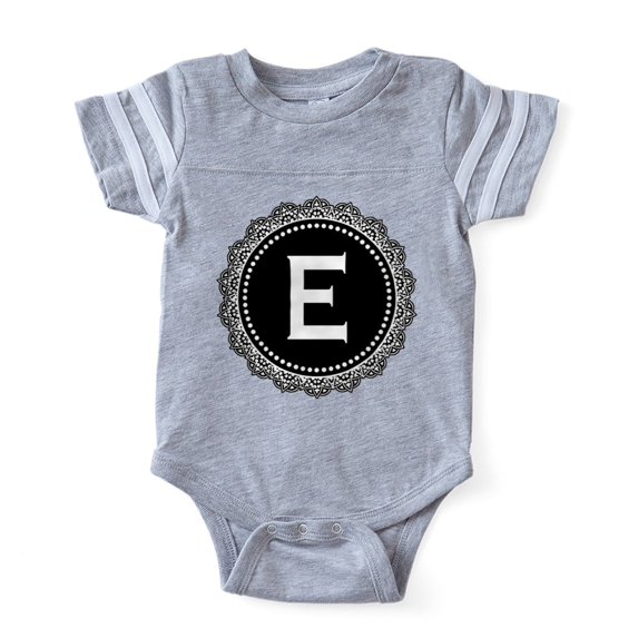 CafePress - Monogram Medallion E - Cute Infant Baby Football Bodysuit