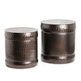 thumbnail image 4 of Preston Set of 2 Bronze Outdoor Stools - L) 16 x 16 x 18 S) 14.5 x 14.5 x 15.5, 4 of 5