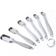 thumbnail image 4 of Cucharas medidoras, juego de 6, extra resistentes y resistentes. Acero inoxidable de primera calidad. Acabado pulido espejo. Ingredientes secos y líquidos. Forma Estrecha Para Tarros. Ormromra SNFLD639, 4 of 4