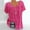 Hot Pink, variant on Womens Plus Size Loose Boho Tunic Tops Summer Casual Floral Shirts Short Sleeve V Neck Pleated Tees Blouses Shirts Tops Blue-Purple XXL (US Size:12)