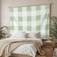 thumbnail image 3 of Sage Green Plaid Tapestry for Bedroom Wall Hanging Tapestry, Spring Farmhouse Buffalo Checkered Ceiling Backdrop Tapestries Poster Blanket Wall Decor for Teens Room Living Room Dorm 59" x 79", 3 of 8