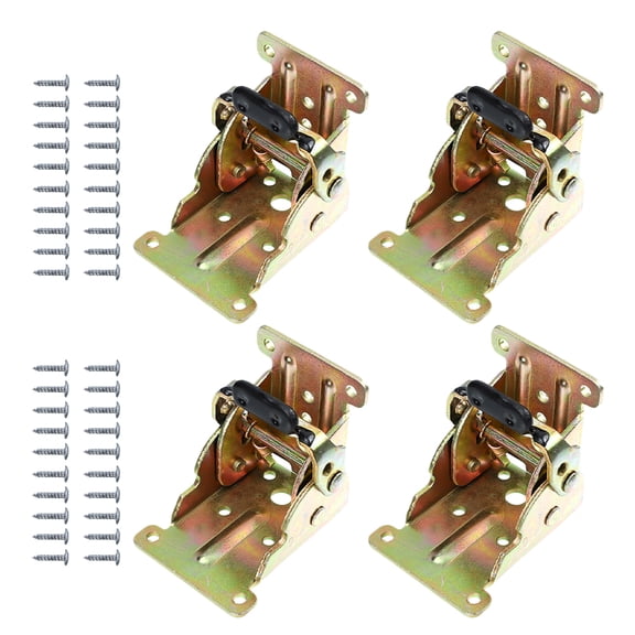 4pcs Locking Hinges Self Lock Foldable Hinges 90 Degree Chair Leg Furniture Brackets