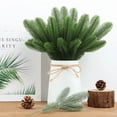 thumbnail image 4 of Artificial Green Pine Needles with Snow DIY Christmas Garland Decor 5Pcs 26cm, 4 of 6