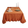 thumbnail image 1 of Mantel de mezcla de algodón con volantes de color liso, rústico, rectangular, cuadrado, para decoración de casa de campo, cocina, comedor, mesa y patio., 1 of 8
