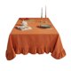 thumbnail image 1 of Mantel de mezcla de algodón con volantes de color liso, rústico, rectangular, cuadrado, para decoración de casa de campo, cocina, comedor, mesa y patio., 1 of 8