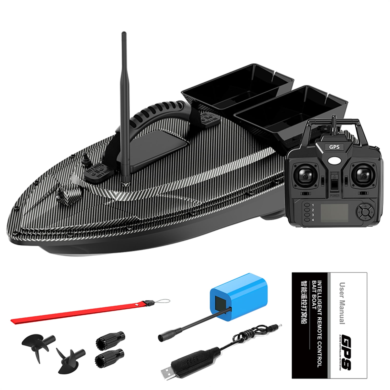 Atyhao Bateau-appât de pêche Prise européenne 110-240V bateau d'appât Atyhao Bateau-appât de pêche Prise européenne 110-240V bateau d'appât