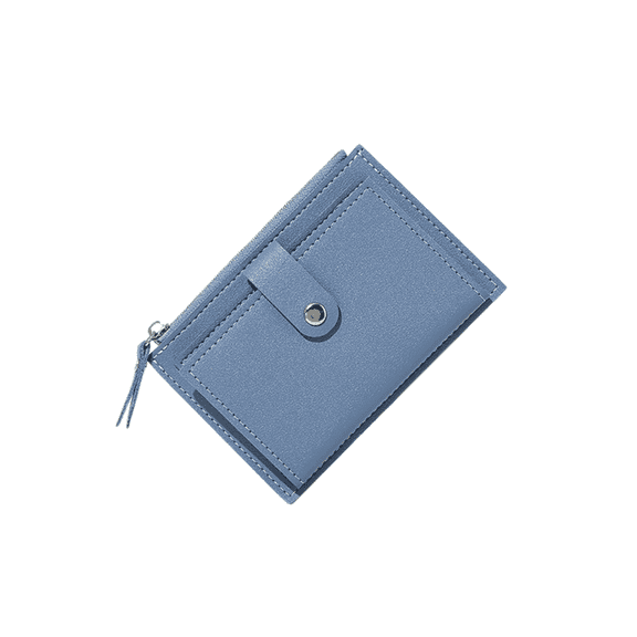 GASTROPOD 2026 New Women'S Wallet Minimalist Pure Color Pvc Card Holder Compact Small Purses with Secure Zipper Compartment for Everyday Essentials for Daily Use Travel Shopping Work Dating