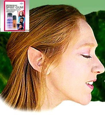 Hallowen Latex Ears Dryad Leaf Elf Fairy with Mehron Spirit &Gum Remover Kit 