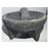 Unbranded Molcajete Tejolote Mortar and Pestle Volcanic Lava Rock Stone Manual Guacamole Maker 7 Inch