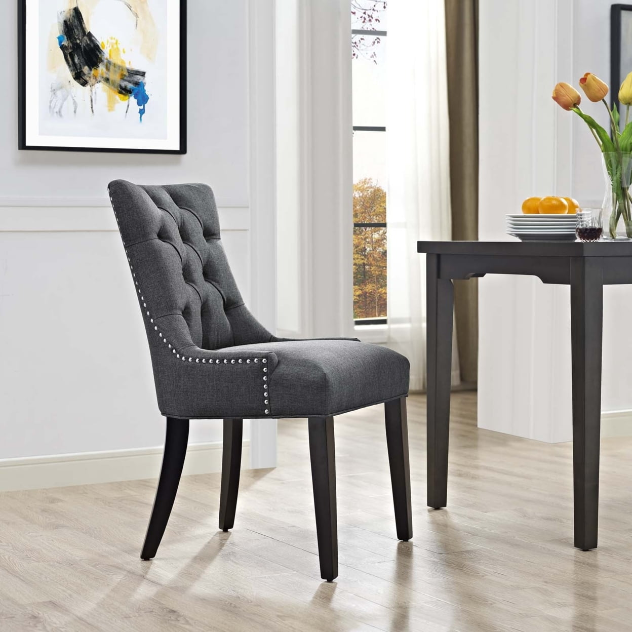 Regent Fabric Dining Chair Gray