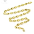 thumbnail image 2 of 925 Sterling Silver 8mm Puff Mariner Chain, FREE Microfiber Cloth, Yellow Gold Plated Hollow Anchor Link Mens Womens Necklace, Giorgio Bergamo 22, 2 of 7