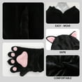 thumbnail image 7 of Kids Animal Onesie Pajamas Black Cat/Leopard with Hood and Paw for Halloween Christmas Party Homewear, 7 of 7