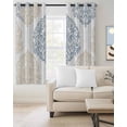thumbnail image 2 of Yellow Blue Floral Blackout Curtains for Bedroom Living Room Darkening Curtains 90 Inch Vintage Luxury Abstract Art Black Out Window Curtain Privacy Window Treatment Grommet Drapes 52"x90"x2, 2 of 9
