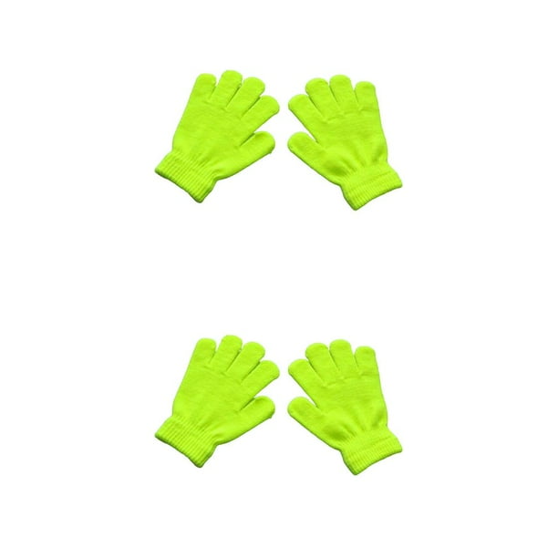 Qarigey 1 par de guantes para niños, delicados, para mantener el calor, prácticos, para niños y niñas, accesorio de ropa para ropa de Amarillo fluorescente 2piezas