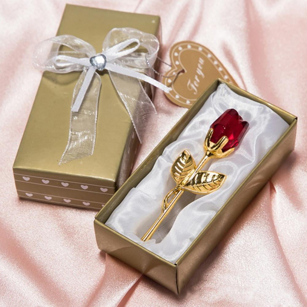 Crystal Rose Pink Ornament presented in Gift Box