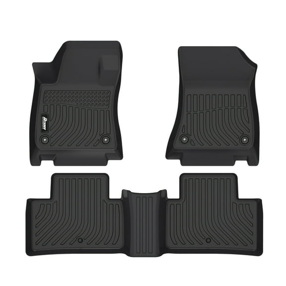 Ikon Motorsports 3D TPE Floor Mats, Compatible with 2021-2025 Infiniti QX50/2023-2025 QX55, All Weather Waterproof Non-Slip Floor Liners, Front & 2nd Row Full Set Interior Accessories, Black