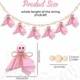 thumbnail image 2 of Pink Ghost Garland Halloween Decor 6.5FT Wooden Bead Banner Farmhouse Spooky Cute Mantel Wall Staircase Indoor Party Polyester, 2 of 4