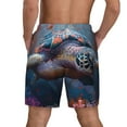 thumbnail image 2 of Lsque Mens Swim Trunks Underwater Lazy Turtle Pattern - Bathing Suit Compression Liner - Beach Swim Shorts Swimwear - (S-3XL) - Stretch Quick Dry -Large, 2 of 9