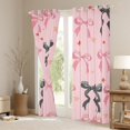 thumbnail image 3 of Manfei Kawaii Bow Tie Black Out Curtains,Cute Bowknot Ribbon Curtains Pack of 2 (42x63 Each),Pink Black Bedroom Curtains For Girls Teens,Breathable Home Decor, 3 of 6