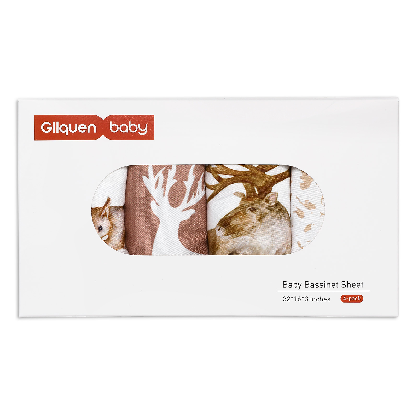 Gllquen Baby Bassinet Fitted Sheets 4-Pack, Elk photo 7