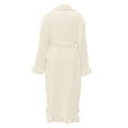 thumbnail image 5 of Breezora Women's Long Hooded Towelling Bathrobe Lightweight Dressing Gown for Sauna and Home Comfort with Soft Feel L Size White, 5 of 6