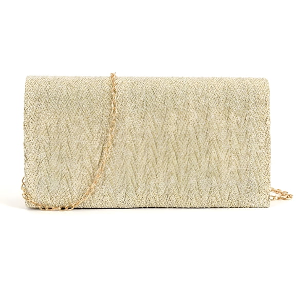 AOMRCOL Evening Formal Purses for Women Shiny Clutch Glitter Handbags with Chain Envelope Purses for Wedding Party