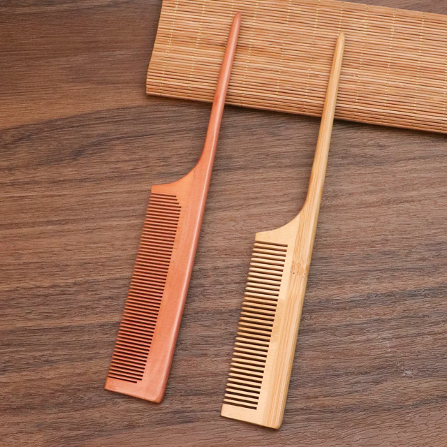 Peine de madera al por mayor, peine antiestático para el cabello, dientes para salón de belleza, el cabello de madera puede sustituir al teñido