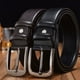 thumbnail image 4 of Qarigey Cinturón con hebilla de con textura única para hombre Cinturón de cuero simulado a la moda Cinturón de cuero verdadero Cinturones negro enquistado, 4 of 6