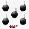 thumbnail image 2 of 3 Inch Black Heavy Duty Floor Safe Twin Wheel Caster 5/16 Threaded Stem Set of 5, 2 of 2