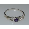 thumbnail image 5 of LBG British Made 9ct White Gold Natural Amethyst Womens Solitaire Ring - 33 size options - Size 11.75, 5 of 6