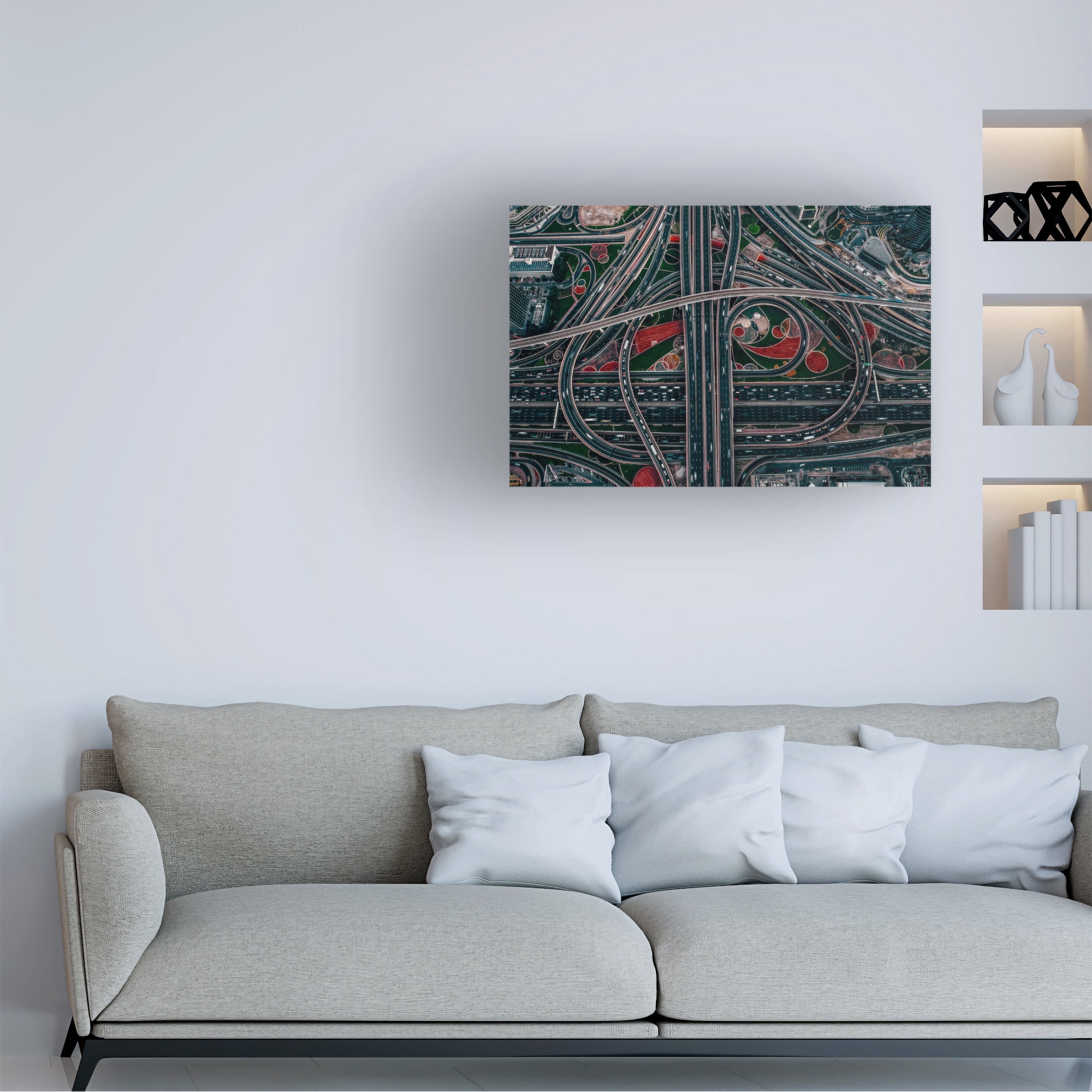 Canvas Wall Art - Carmine Chiriaco 'Urban Labyrinth' Wall Art for Living Room, Bedroom, or Office Décor by Trademark Fine Art - 47 x 30 Inches