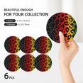 thumbnail image 3 of XMXY Drink Coasters with Holder for Coffee Table, Colored Leopard Print Animal Absorbent Ceramic Cups Coaster Sets 6 Pack, 4 Inches Round Shape, 3 of 9