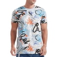 thumbnail image 2 of Random Graffiti Graphic Tees for Men 2026 Summer Casual Short Sleeve Crewneck Hip Hop T Shirts Streetwear, 2 of 7