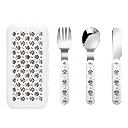 

Kdxio Pirate Puppy Toddler Utensils Set - Kids Silverware Set Set Kids Utensils Set with Case for Preschooler Children