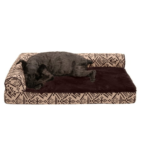 UPC: 0842229122510 | FurHaven Pet Products Southwest Kilim Deluxe Chaise Lounge Orthopedic Sofa-Style Pet Bed for Dogs & Cats – Desert Brown Medium