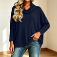 thumbnail image 2 of yillto Womens Cowl Neck Shirts Loose Long Sleeve Plain Blouses Fashion Dressy Work Tops Outfits, 2 of 6