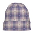 thumbnail image 7 of Gaeub Purple Floral Gingham Check Plaid Print Beanie Hats for Men Women,Winter Caps,Knit Cuffed Beanie,Cuffed Cap,Great for Winter Activities, 7 of 7