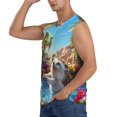 thumbnail image 3 of Balery Playful Hedgehog Forest Pond Camisetas sin mangas para hombre, absorbe la humedad y protege contra el mal olor.-X-Large, 3 of 7