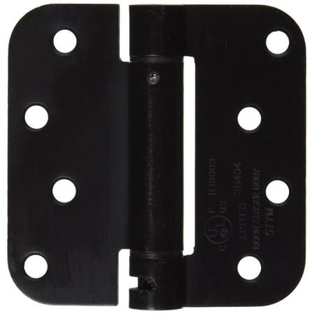 - 4 in. x 4 in. x 0.63 in. Radius Single Action Steel Spring Hinge (Oil Rubbed Bronze)
