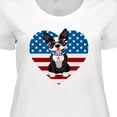 thumbnail image 4 of Inktastic Boston Terrier Dog US Flag July 4th Women's Plus Size T-Shirt, 4 of 5